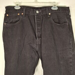 Levis 501 Jeans Mens 38x32 (Fits 36x31) Button Fly‎ Black Denim Jeans Straight